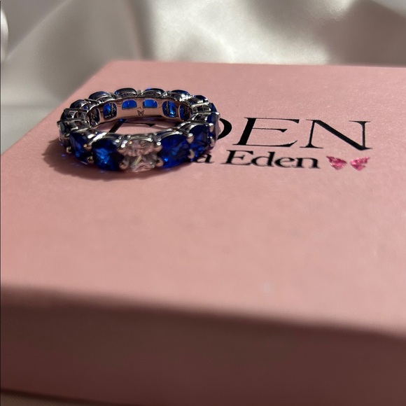 Adina Eden Blue and Silver Gemstone Ring New in Box - Picture 4 of 4